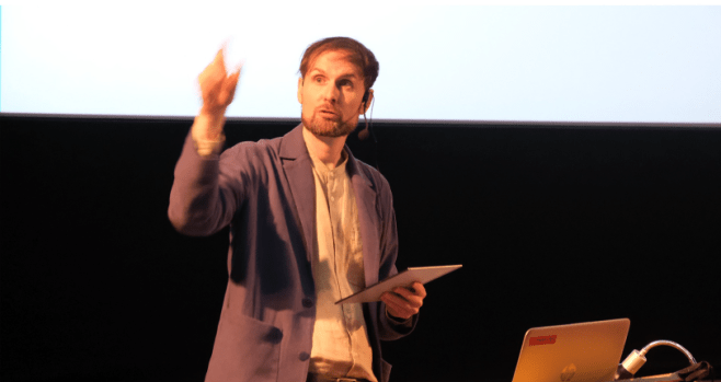 James speaking at Orkney Science Festival